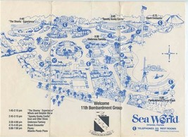 Sea World Orlando Florida Map &amp; Show Schedule Welcome 11th Bombardment G... - £21.96 GBP