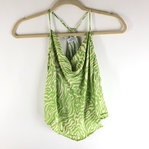 &amp; Other Stories Green White Zebra Print Sleeveless Cropped Scarf Top Size 6 - £11.41 GBP
