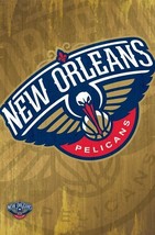 New Orl EAN S Pelicans ~ Wood Logo 22x34 Nba National NEW/ROLLED! - £6.86 GBP