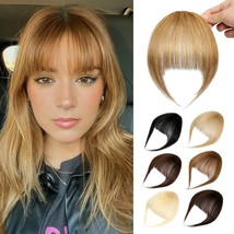 Clip in Bangs-100% Human Hair Fake Bangs Hair Clip Blonde Clip on Bangs - $15.47