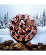 Bronze Dragon Wall Clock with 2D Numerals - Fantasy Art Clock for Home D... - £16.95 GBP