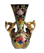 H. Bequet Quaregnon Tall Vase With Antelopes Old World Antique Vintage B... - $1,172.55 MXN