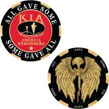 CH3415 Black/Gold KIA &quot;All Gave Some, Some Gave All&quot; Challenge Coin (1-3... - $12.28