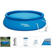 Summer Waves Quick Set 15 ft. Round x 42 in. Deep Inflatable Ring Pool Package - £230.19 GBP