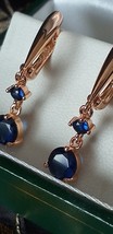 Vintage 1990-s 14 Ct Rolled Gold Sapphire Dangle Drop Earrings-Hallmarke... - £58.33 GBP