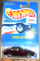 1991 Hot Wheels Blue/White Card Collector #264 LEXUS SC400 Burgundy w/Chrome 3Sp - £11.41 GBP
