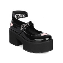 Brand Big Size 43 New Women&#39;s Platform Shoes Cute Heart Thick High Heel Lolita S - £76.68 GBP