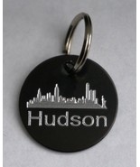 NYC NEW YORK DOG TAG 25mm BLACK ROUND TAG PERSONALISED WITH NAME &amp; YOUR ... - $374.40 MXN