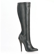 Sexy Exotic Black Matte 6&quot; Stiletto Heel Knee High Boots DOM2000/B/PU - £65.50 GBP