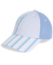 Club Room Men&#39;s Striped Baseball Hat in Blue/White-O/S - £10.94 GBP