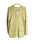 Universal Thread Womens Size Medium Yellow Open Knit High Low Tunic Sweater - $18.69