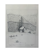 1974 Granite Artwork Art Drawing Old City Hall Framed Signed Joanne Luca... - $59.39