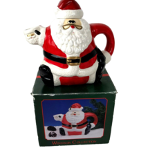 Windsor Collection Whimsical Santa Teapot Christmas Ceramic 8 1/2 inch - $24.74
