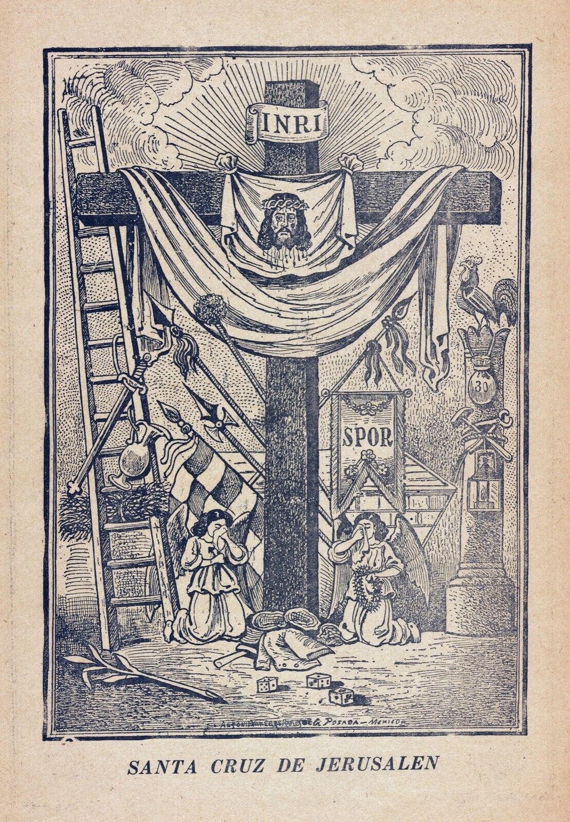 Decor Poster.Wall vintage art design.Santa Cruz.Jesus Christ.Mexico.12656