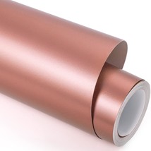 Satin Rose Gold Permanent Adhesive Vinyl Matte Metallic Vinyl Permanent ... - £16.69 GBP