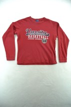 Seattle Cotton Boy&#39;s Long Sleeve Red Varsity Basketball Shirt Size L - £5.52 GBP