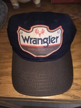 Embrace The Wild Wrangler Patch Strapback Ball Cap Hat Navy Blue Orange ... - £51.32 GBP