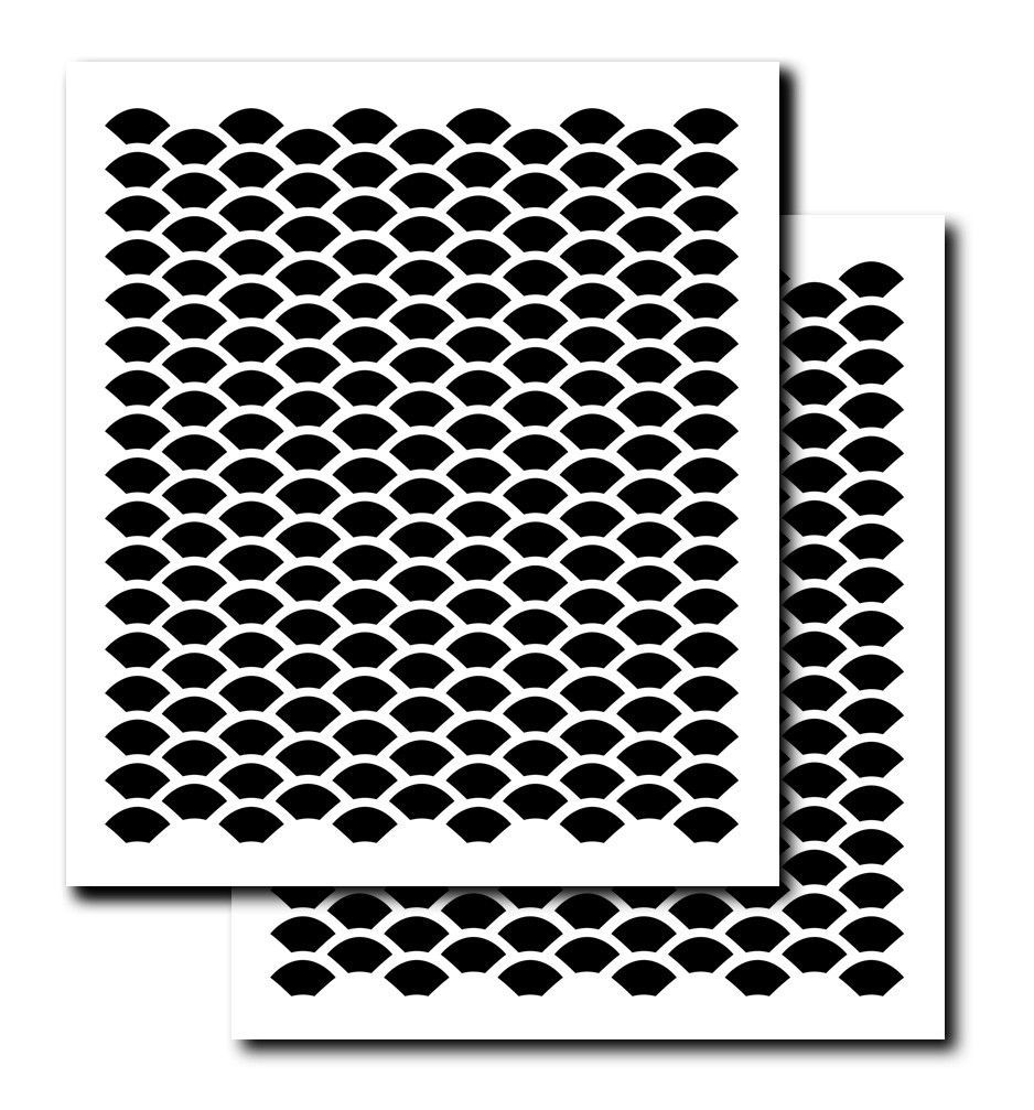 2 PACK Mylar Camo Stencils Camouflage Gun Paint Cerakote mask FISH Scale... - $12.99
