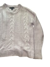 Banana Republic XS Cable Knit Sweater Lavender Cotton Blend NWOT image 5