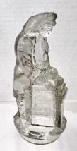 Vintage Glass Santa At Chimney Candy Container As Found 5 inches Tall - $29.21