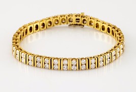 Authenticity Guarantee 
14k Yellow Gold 6.58 Carat G / SI1 Diamond Tenni... - £3,777.77 GBP