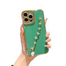 Anymob iPhone Case Green Electroplated Heart Bracelet Camera Protection ... - £21.15 GBP