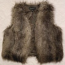 ANN TAYLOR VEST Women&#39;s Faux Fur Small Brown - £24.71 GBP