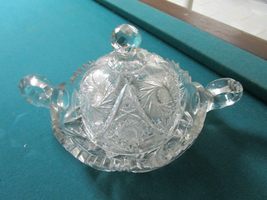 American Brilliant Crystal Cut Cheese Dish Covered - £58.55 GBP