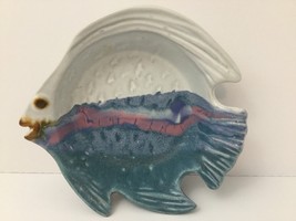 Nancy Jefferson Pottery Ocean Fish Serving Dish Bowl 5” Multicolor Artis... - $16.78