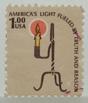 Vintage Stamps Americana America 1 $ One Dollar Rush Lamp Candle Holder X1 B29 - £1.36 GBP