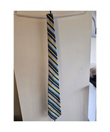 Vintage Men&#39;s Necktie - Blue/Black/Yellow Stripes - 54&quot; long x 3.5&quot; wide... - $13.57 CAD