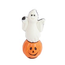 Vintage 1980s Wizard Ghost on Pumpkin Halloween Air Freshener Wax Figure Decor - £6.40 GBP