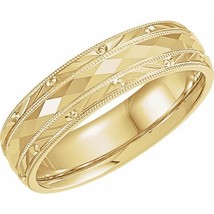 Authenticity Guarantee 
14k Yellow Gold 6MM Design Band - £811.78 GBP+