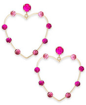 Thalia Sodi Gold-Tone Crystal Open Heart Drop Earrings - £8.63 GBP