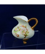 Creamer Pitcher Footed Hand Painted Gold Trim Floral Collectible Vintage - $32.62