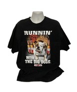 Runnin&#39; With The Big Dogs Red Dog Beer Mens XXL T Shirt English Bulldog  - $22.49
