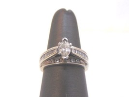 Womens Vintage Estate 14k White Gold Marquise Diamond Ring 6.4g #E1990 - £910.06 GBP