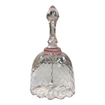 Fenton Diamond Optic Pink Oblong Oval Glass Bell With Scalloped Base 6.25” Tall - £24.43 GBP