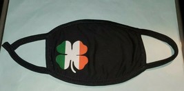 Irish Shamrock  Reusable Face Mask Black  Double Layer - $12.00