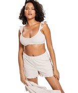 MSRP $25 Bar III Ruffled Terry Bralette Beige Size Small - $16.61 CAD