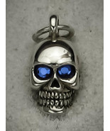 .925 Sterling Silver and Blue Crystal Skull Pendant - $52.72 CAD