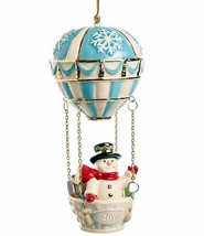 Lenox Snowman Hot Air Balloon 2019 Figurine Ornament 5.5&quot;H #883394 New - £46.28 GBP