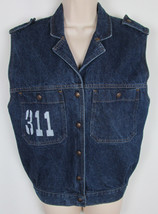 VTG Levis Juniors jean jacket Vest denim sleeveless 90s Era Womens Size M - $32.62