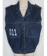 VTG Levis Juniors jean jacket Vest denim sleeveless 90s Era Womens Size M - €28,32 EUR