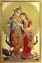 Brass Radha Krishna Poster Idol Radha Krishna Length 18 Inch X Width 12 ... - £11.72 GBP