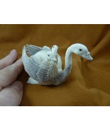SWAN-W5 Mama Swan + babies duck shed ANTLER figurine Bali detailed love ... - £263.94 GBP