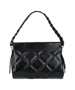 Asia Bellucci Italian Made Black Quilted Genuine Leather Purse Handbag - $4,063.28 MXN