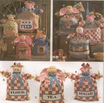 12" 15" 20" Country Farm Burlap Feed Sack Doll Cow Pig Chicken Bunny Sew Pattern - $11.99
