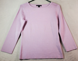 Banana Republic Shirt Top Women Size Medium Purple Long Casual Sleeve Round Neck - £12.98 GBP