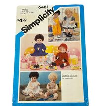 Vintage Simplicity 6481 Sewing Pattern For 13&quot;-14&quot; Dolls By Effanbee - €4,12 EUR